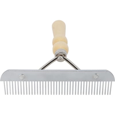 Huisdierverzorging Massage Kam Haarverwijdering Verharen Reiniging Houten Handvat Tool voor Katten en Honden beige