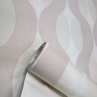 Rasch 739510 Retro Behang Crème Roze Parelmoer - Vliesbehang - 10,05 m x 53 cm - Landelijk Vintage Woonkamer Slaapkamer