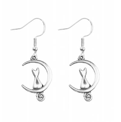 oorbellen- poes- lang- zilver oorbelhaken- Kismo- Charme Bijoux