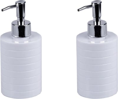 Concorde - Zeeppompje/zeepdispenser - 2x stuks - kunststof wit 7 x 17 cm