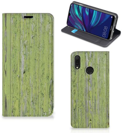 Huawei Y7 hoesje Y7 Pro (2019) Book Wallet Case Green Wood