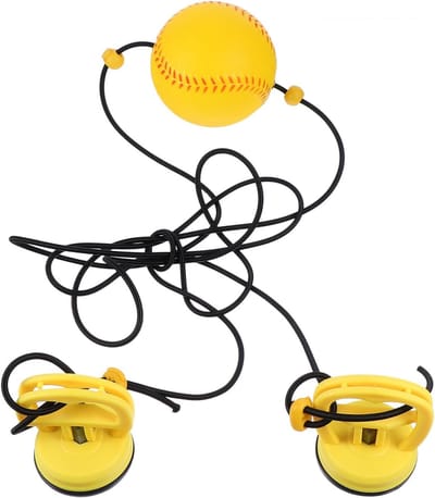 Boksbal met Zuignap - Trainingsbal Reflex - Verbeter Coördinatie - Elastisch Koord - 280 cm - Geel