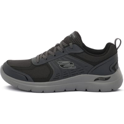 Skechers Arch Fit Summits Leege Leer Heren Charcoal Leer/Meshoogte/Zwarte Afwerking Sneakers