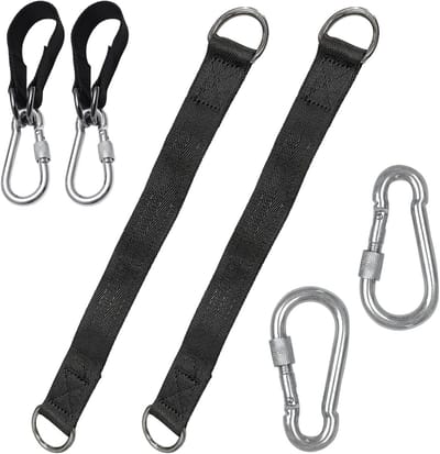 2x Schommelbevestiging Set - Heavy Duty Riemen met Karabijnhaken en D-Ringen voor Hangmat, Schommelstoel en Buiten