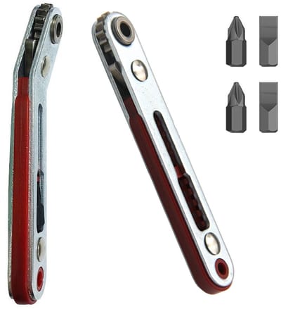 Dailygoody - Mini ratelsleutel - Magnetisch - Compact en veelzijdig - Rood - Mini ratelset met bitkoppen - Ideaal voor apparaten en huizen