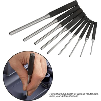 Jeu de 9 poinçons à goupille en acier durable Kit d'outils professionnel pour mécaniciens