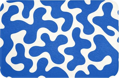 Badmat 60x40 cm - Antislip - Vormen - Abstract - Blauw - Golven - Badmatten voor badkamer - Badkamermat - Douchemat - Badkamer mat