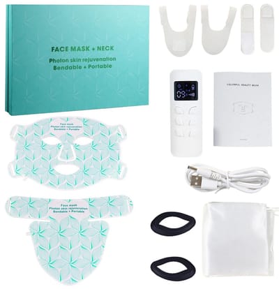 Golaro Gezichtsmasker - LED Masker - LED Gezichtsmasker - LED Masker Lichttherapie - Gezicht & Nekmasker - Infrarood - Wit+Setbox