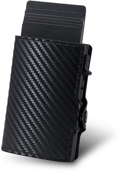VEXON Ultra Slim -Wallet pro - Premium Wallet Slim - Creditcardholder - Pasjeshouder Carbon - 7 Pasjes + Briefgeld - RFID Creditcardhouder - Pasjeshouder Mannen & Vrouwen - Pasjeshouder Uitschuifbaar - Kaarthouder - Kaarthouder Pasjes - Carbon