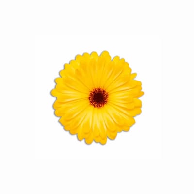 Ronde gekleurde PVC Placemat Bouquet Lente - Gele Bloem - Ø35 cm – Afwasbare Tafel Placemat – Made in Italy