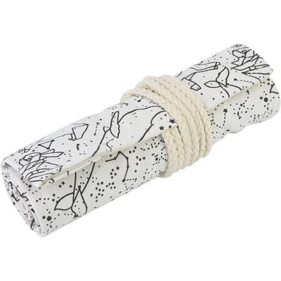 36 Gaten Canvas Etui Schoolbenodigdheden Pen Opbergtas Grote Capaciteit (#01) white