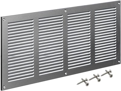 Roestvrijstalen Ventilatierooster 400 x 200 mm met Insectengaas - Perfect voor Badkamers, Keukens en Meer
