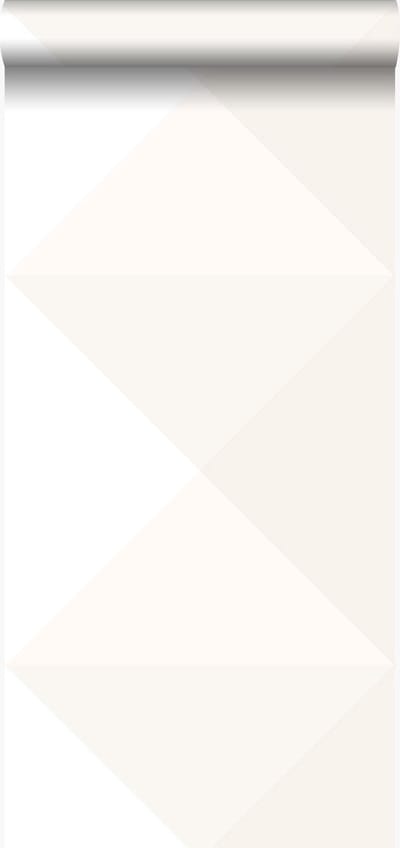 Origin Wallcoverings behang grote grafische driehoek licht crème beige en mat wit - 347495 - 53 cm x 10,05 m