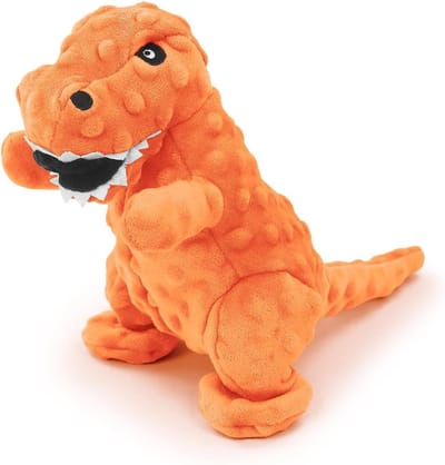 Dino Vorm Hondenspeeltje met Pieper en Krinkelpapier, 22 cm Kauwspeeltje voor Alle Rassen en Honden