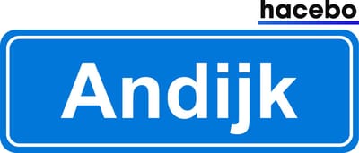 Hacebo - Plaatsnaam Sticker - 29x10 CM - Andijk sticker - Verkeersborden sticker - grappige cadeaus - Andijk