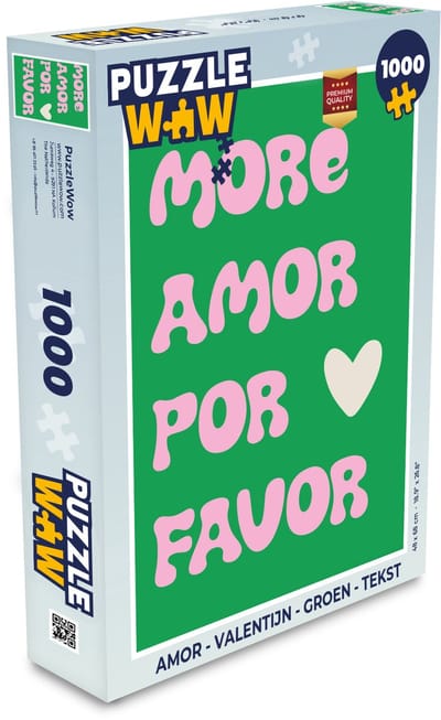Puzzel Amor - Valentijn - Groen - Tekst - Legpuzzel - Puzzel 1000 stukjes volwassenen