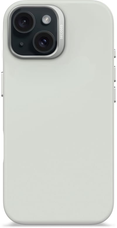 DECODED Siliconen Hoesje Geschikt voor iPhone 15, 14 en 13 - Premium Soft-Touch Materiaal - Antibacteriële Coating - Geschikt voor MagSafe - Stone Grijs