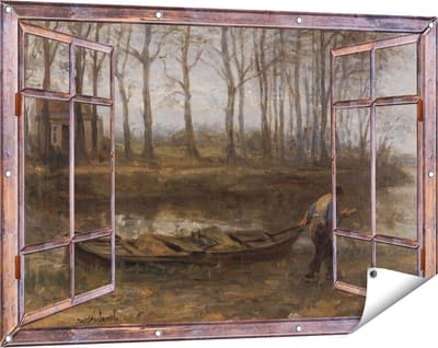 Gards Tuinposter Doorkijk De Zandschipper - Jozef Israëls - 120x80 cm - Tuindoek - Tuindecoratie - Wanddecoratie buiten - Tuinschilderij