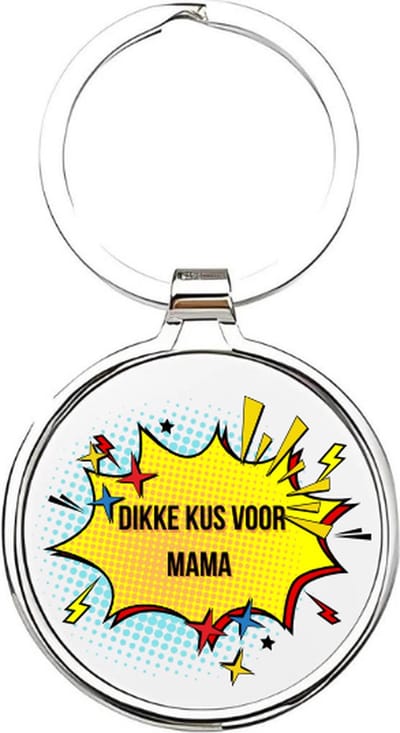 Akyol - Dikke kus voor mama Sleutelhanger - mama - Moeders - Moeder sleutelhanger - mama sleutelhanger - Sleutelhanger mam - Familie sleutelhanger - moederdag cadeautje - Mama cadeau - mom - stiefmoeder - schoonmoeder - mothersday - 4 x 7,5 CM