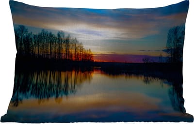 Buitenkussens - Tuin - Water - Meer - Bomen - Zonsondergang - Natuur - 50x30 cm