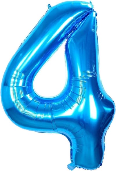 Finnacle - Feestelijk vieren - Cijferballon - Folieballon 70cm - Blauw - Cijfer 4!