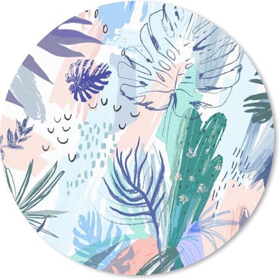 Muismat rond 20x20 cm - Mousepad Zomer - Tropisch - Kleur - Ronde muismatten