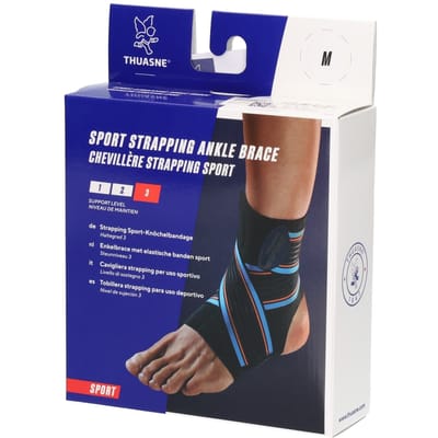 Thuasne Sport met Straps Enkelbandage - M - Universeel - Zwart