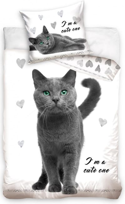 DREAMEE Dekbedovertrek Cute One - Eenpersoons - 140x200 cm - Grijs