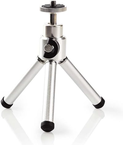 Nedis Statief - Maximaal draagvermogen: 0.8 kg - Minimale werkhoogte: 11 cm - Maximale werkhoogte: 14.5 cm - 1 Segment - Balhoofd - Inclusief reistas - ABS / Staal - Zilver