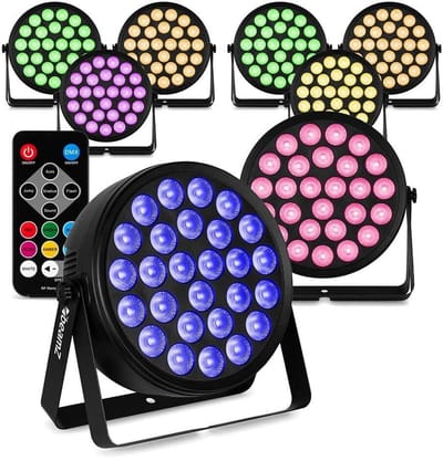 BeamZ set van 8 BCC240 LED PAR - PAR spot met 27x 4W LED’s - RGBW - Inclusief afstandsbediening