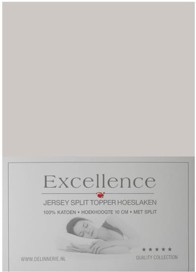 Excellence Jersey Split Topper Hoeslaken - Tweepersoons - 160x200/210 cm - Sand