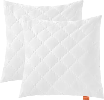 sleepling 80 x 80 cm bamboe kussen set van 2, hoes 100% katoen gewatteerd met 100% viscose (bamboepulp), 700 gr. vulgewicht, Ökotex, wasbaar, wit