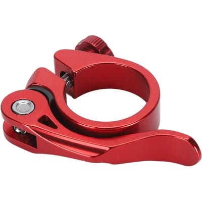 Collier de Tige de Selle de Vélo Professionnel 31.8mm Alliage d'Aluminium Léger Dégagement Rapide Collier de Tige de Selle de Vélo pour Montagne rouge
