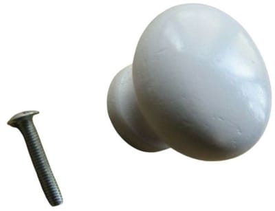 White Wooden Cupboard Pine Knob 40mm