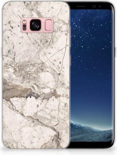Samsung Galaxy S8 TPU Siliconen Hoesje Marmer Beige