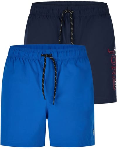 Jack & Jones Heren Short JPSTMAUI Swim Mix 2 Pack regular fit Blauw S Volwassenen Zwemshort / Zwembroek