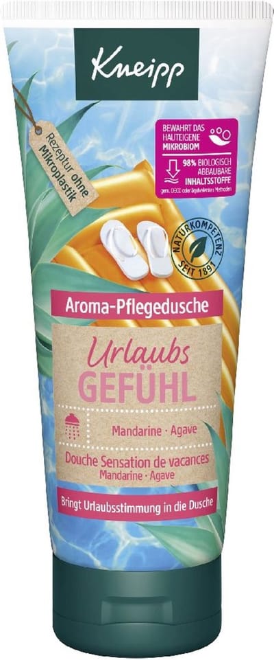 Kneipp Douchegel Urlaubsgefühl - Zomerse Douchegel Vakantiegevoel | 1x 200ml - Mandarijn en Agave | Met een Romige Formule
