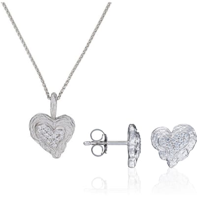 Orphelia 'Hazel' Dames 925 Sterling Zilver Set: Ketting-Pendant + Oorbellen - Zilver SET-7082