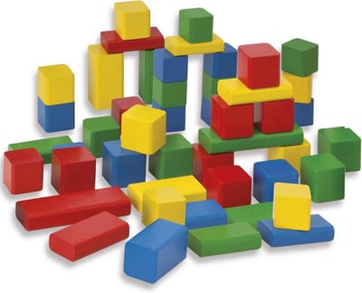 Tonnetje houten blokken 50pcs | Fnac KIDS Cubes en Bois | in emmertje