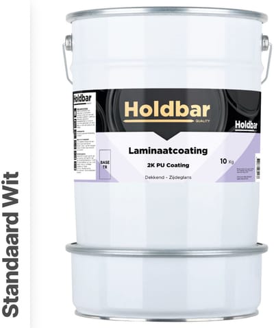 Holdbar Laminaatcoating Wit (Witste kleur) 10 Kg - Laminaat Verf - Vloerverf - Alle Kleuren - Krasvast - UV-bestendig - Vergeelt niet - Gemakkelijk Schoonmaken - 2 Componenten