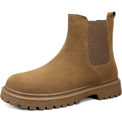 Heren Echt Leer Chelsea Boots Enkel Casual Mode Laars Luxe Winter Antislip Zolen Puur Zwart Bruin Suède 45 brown
