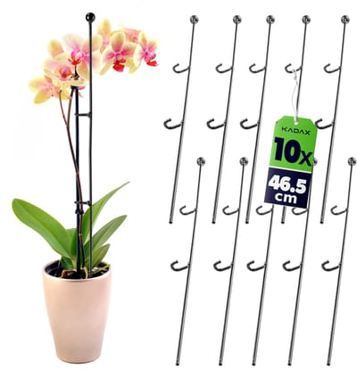 Decoratieve Stalen Plantensteunen - 10 Stuks - 50 cm Hoog voor Orchideeën en Kamerplanten