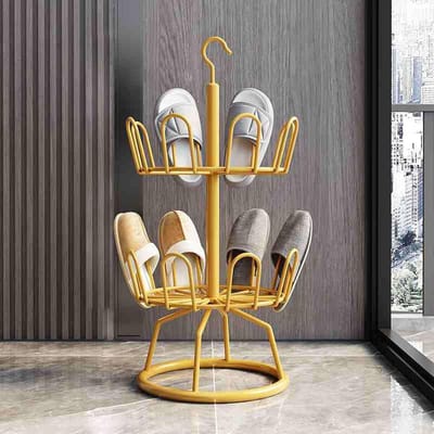 Roterend schoenenrek - Schoenen carrousel - Schoenen organiseren - 360 graden draaibaar - 67 cm - Goud