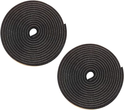 Tochtstrips,6 mm (B) x 3 mm (D)weerstrips,hoge dichtheid schuimrubber afdichtingstape,zelfklevende schuimrubber tape deur raam,anti-botsing schokbestendig meubelbeschermend - 2,5 m zwart
