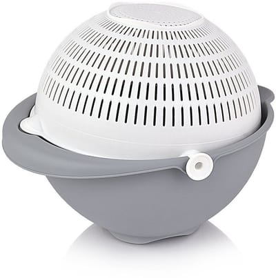 Orion - Draaiende Keukenzeef met Kom - 25 cm - BPA-vrij - Diverse Kleuren