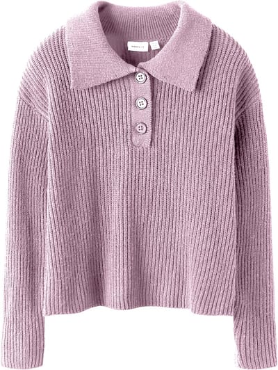 NAME IT - NKFNIA LS LOOSE POLO KNIT LNOOS - Meisjes - Truien