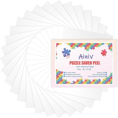 32 Puzzelbewaarbladen voor 1000 Stukjes - Zelfklevende Puzzellijmvellen voor het Bewaren en Presenteren van Puzzels