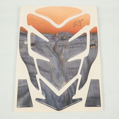 Protection de réservoir adhésive pour moto blue Jean's denim tatouage Neuf