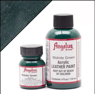 Angelus leerverf Midnight Green/ Middernacht Groen 118ml/4oz - Voor glad lederen oppervlakken van o.a. schoenen, tassen en jassen