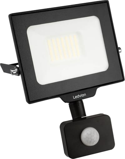 Ledvion - LED Breedstraler met Bewegingssensor - 30W - 6000K - 3600L - IP44